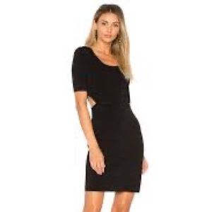 Elizabeth & James Black Ribbed Fitted Dress w/ Side Cutouts, Med